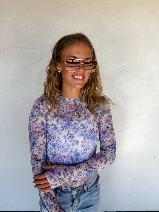 PREORDER: Lavender Floral Mesh Top// eta 2-3 weeks // limited stock