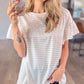 Striped Round Neck Short Sleeve T-Shirt