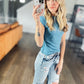Macy Fitted Top in Blue