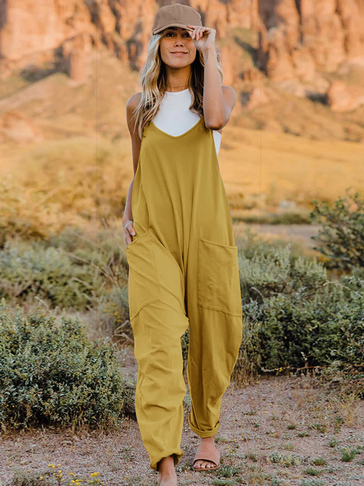 Roam V-Neck Pocketed Jumpsuit