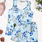 Luxe Crew Tank - Light Blue Floral Bliss