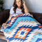 Plush and Fuzzy Blanket - Teal Mix Aztec