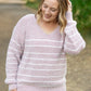 Cozy Striped Sweater - Mauve