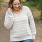 Cozy Striped Sweater - Natural