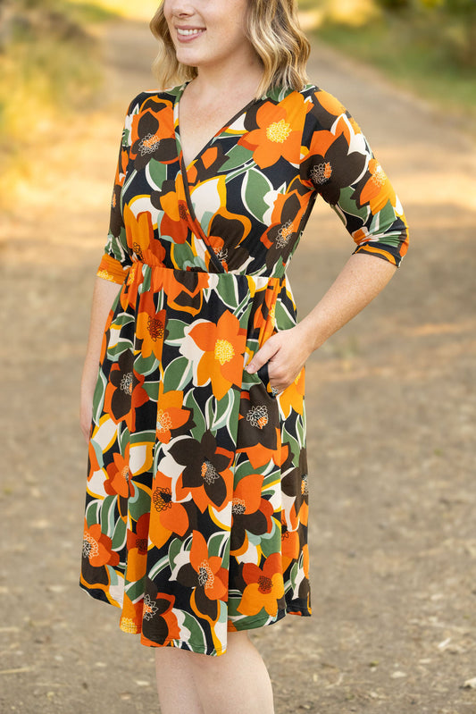 Taylor Dress - Bold Olive Floral FINAL SALE