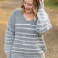 Cozy Striped Sweater - Black