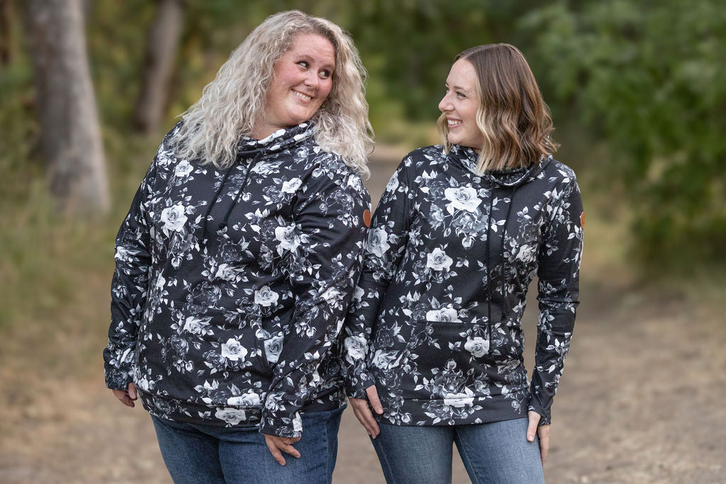 Soft Funnel Neck - Black Floral