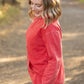 Vintage Wash Pocket Pullover - Red