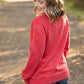 Vintage Wash Pocket Pullover - Red