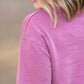 Vintage Wash Pocket Pullover - Mulberry