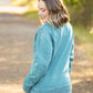 Vintage Wash Pocket Pullover - Teal