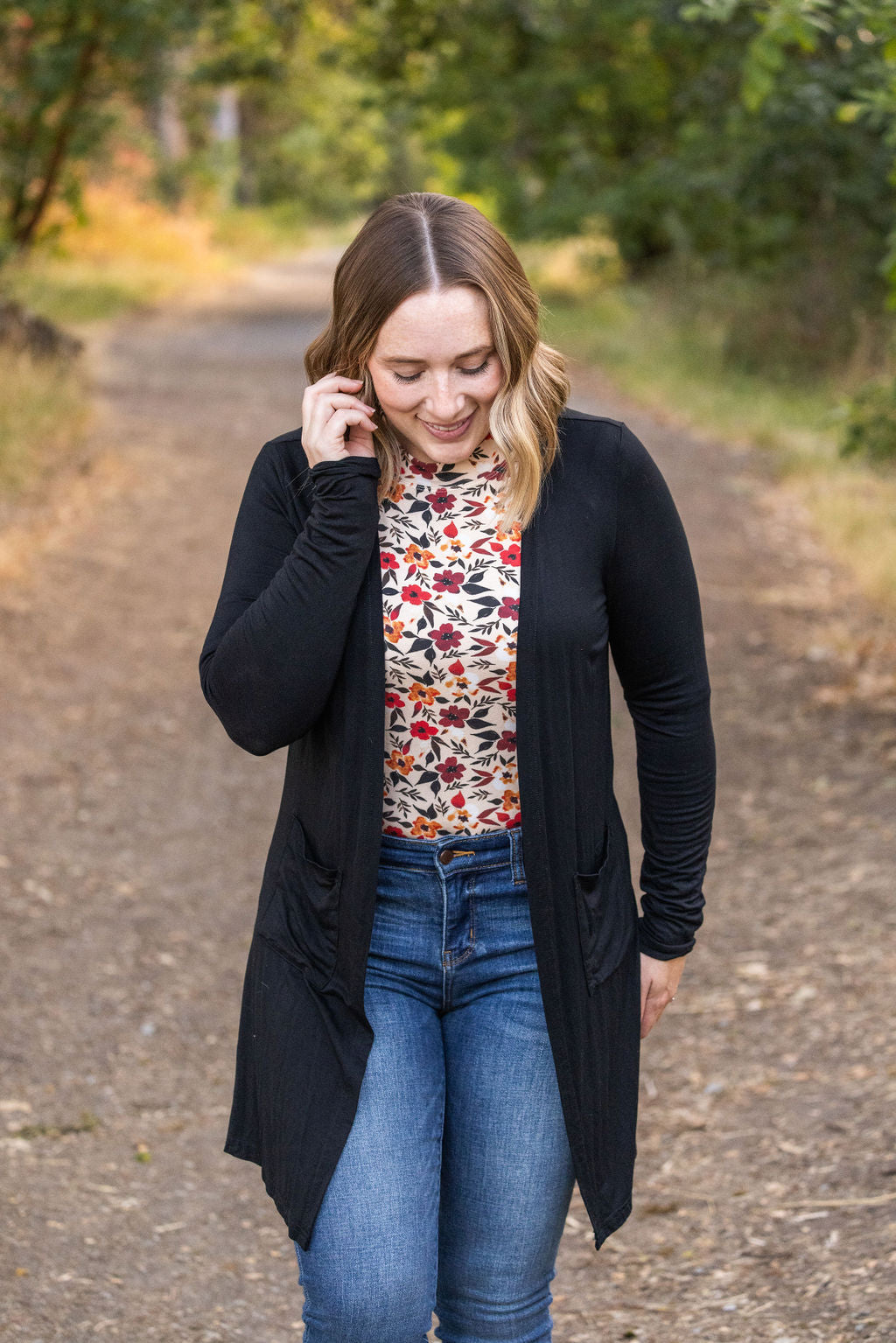 Blair Long Sleeve Top - Red Floral