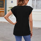 Textured Round Neck Cap Sleeve Top