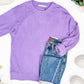 Corrine Ribbed Pullover Top - Purple