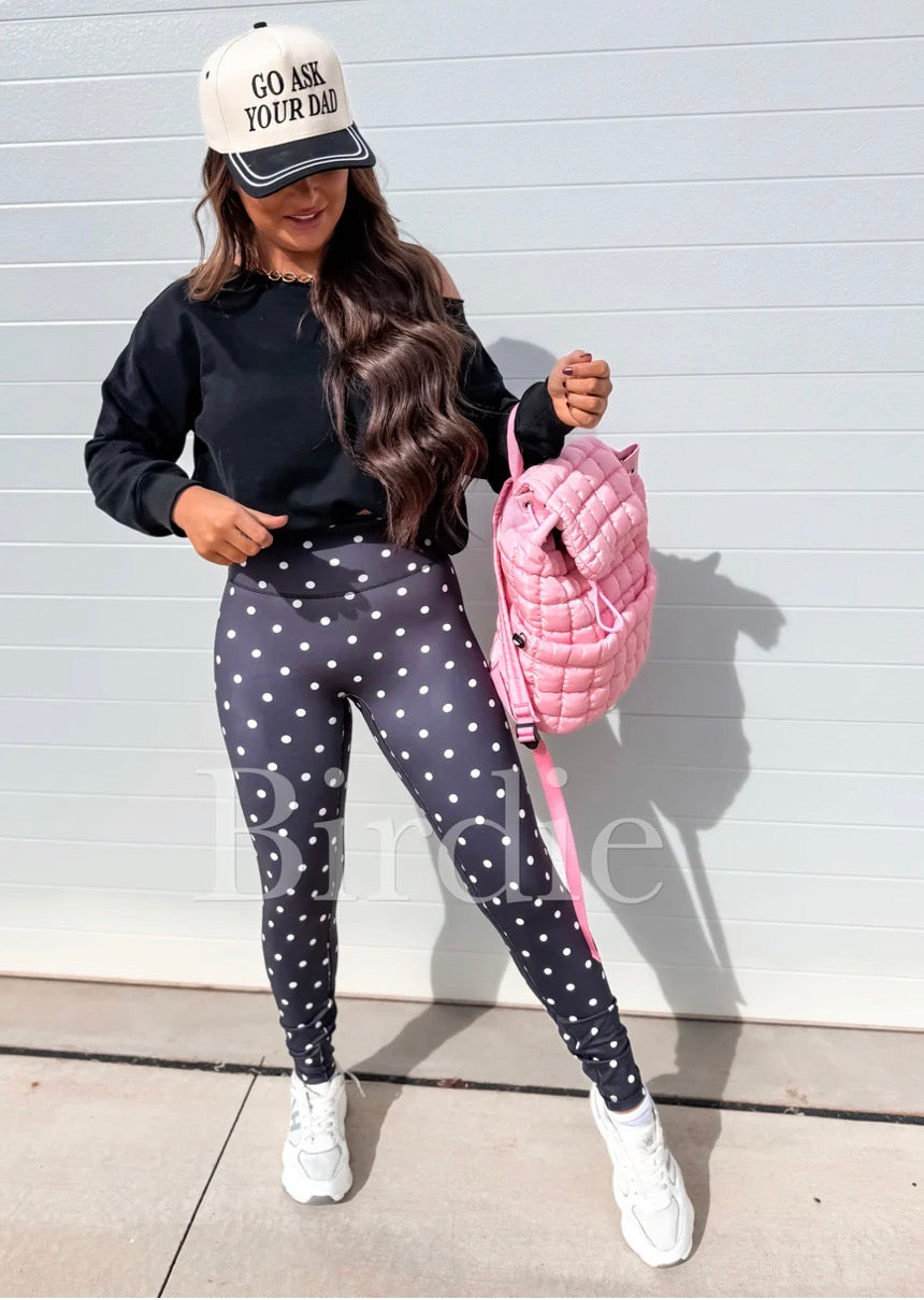 PREORDER: Black & White Polka Dot Sculpt Legging // eta May-June