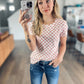 Pink Check Slim Fit Tee