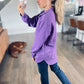 Dark Purple Rounded Hem 1/4 Zip Pullover Preorder