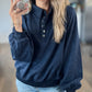 Acid Wash Pullover in Midnight Navy