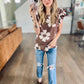 Flower Power Ruffle Sleeve Top