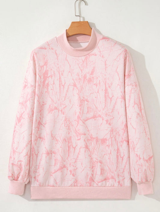 *free ship today* Pink Camo Mock Neck Pullover