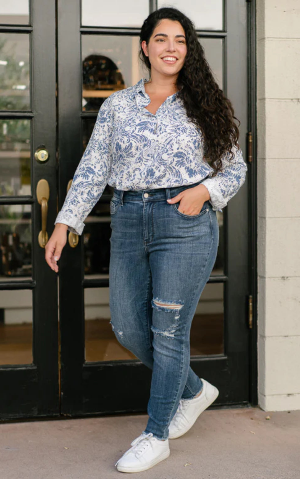 High Waist Distressed Skinny Jeans - Judy Blue