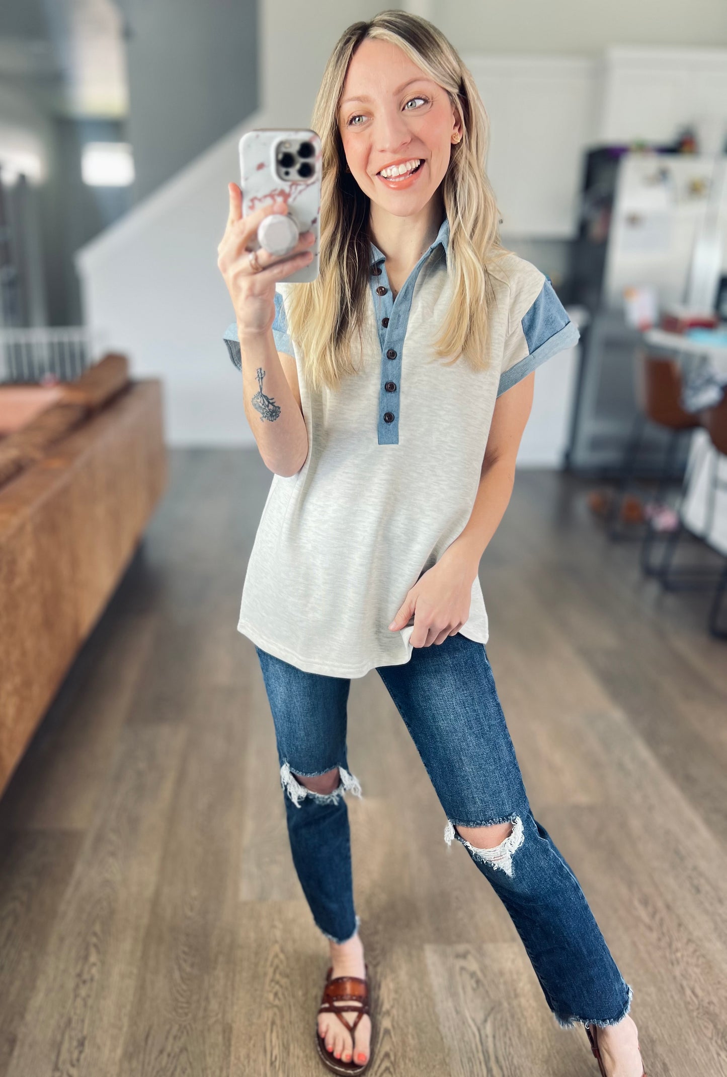 Heidi Chambray Top