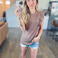 Neutral Stripe Ruffle Top