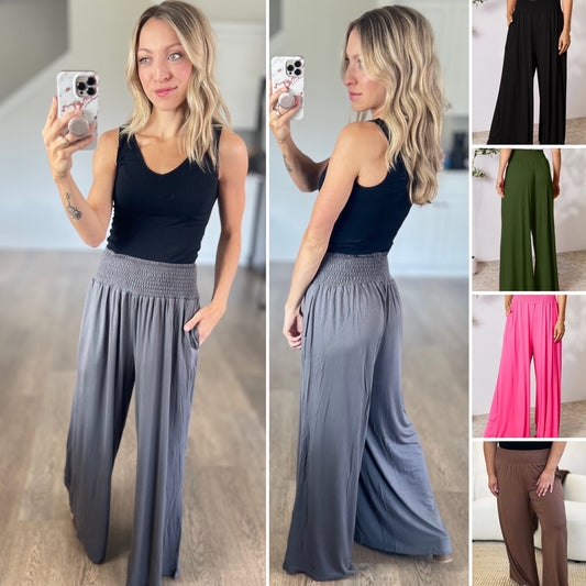 Out and About Smocked Waist Pants