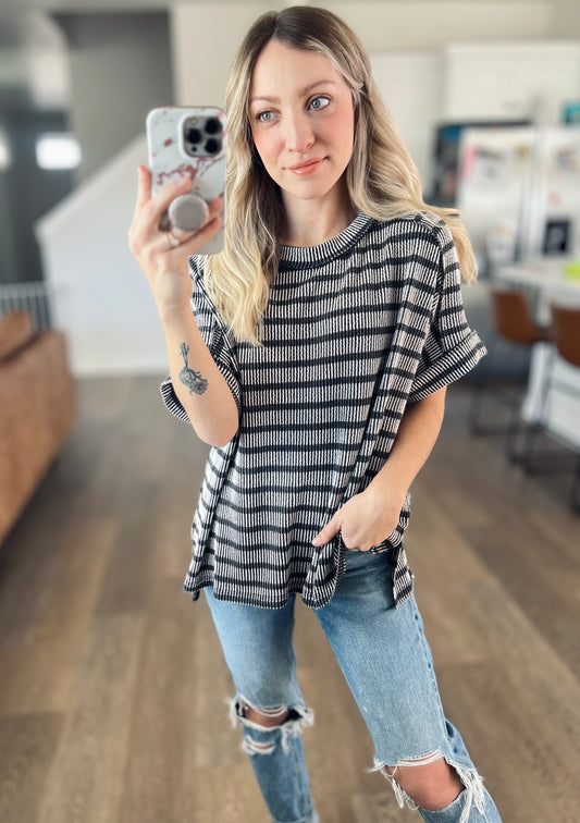 Ashton Stripe Rib Top