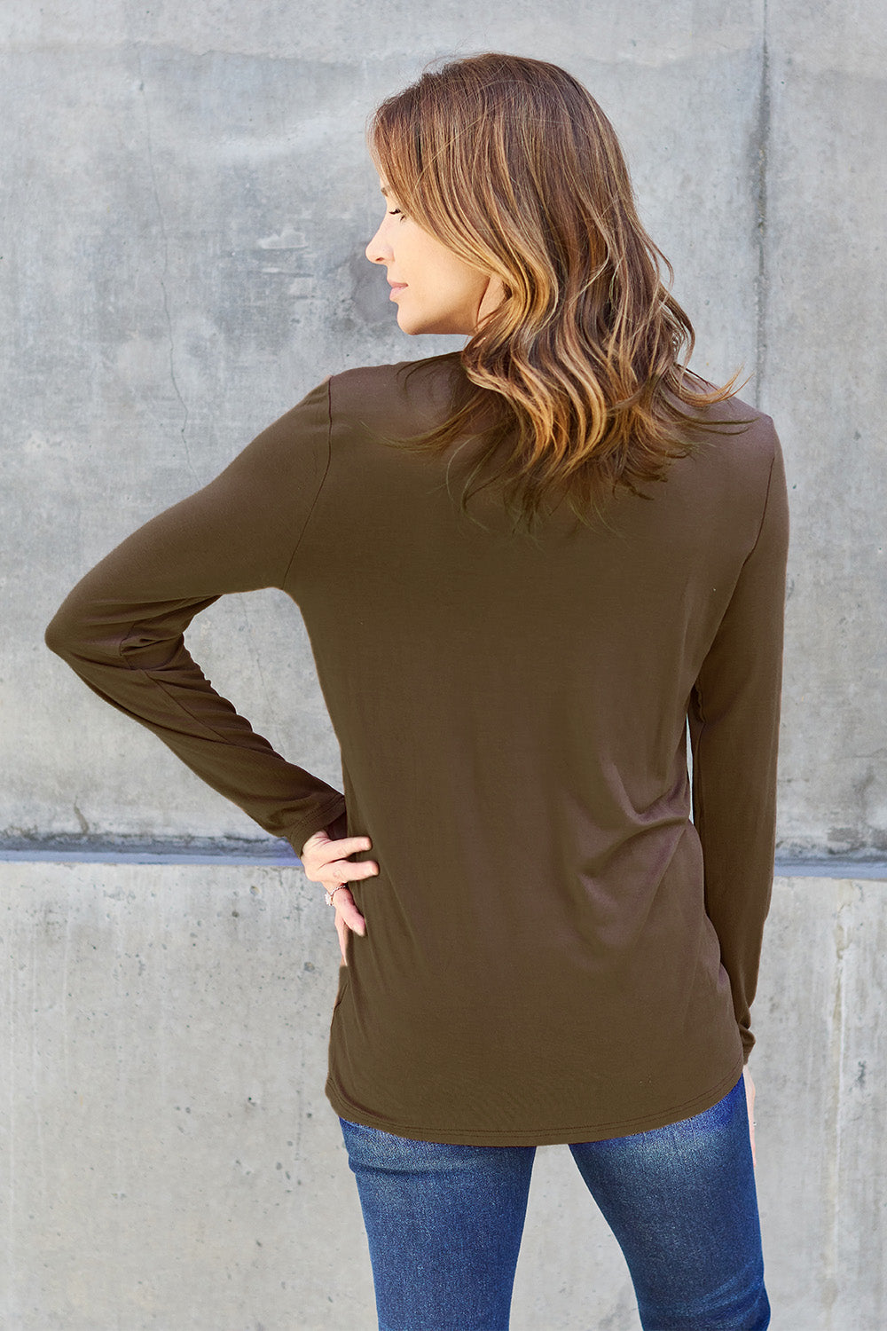 The Basics Round Neck Long Sleeve Top