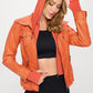 [pumpkin] Vegan Leather Hooded Jacket