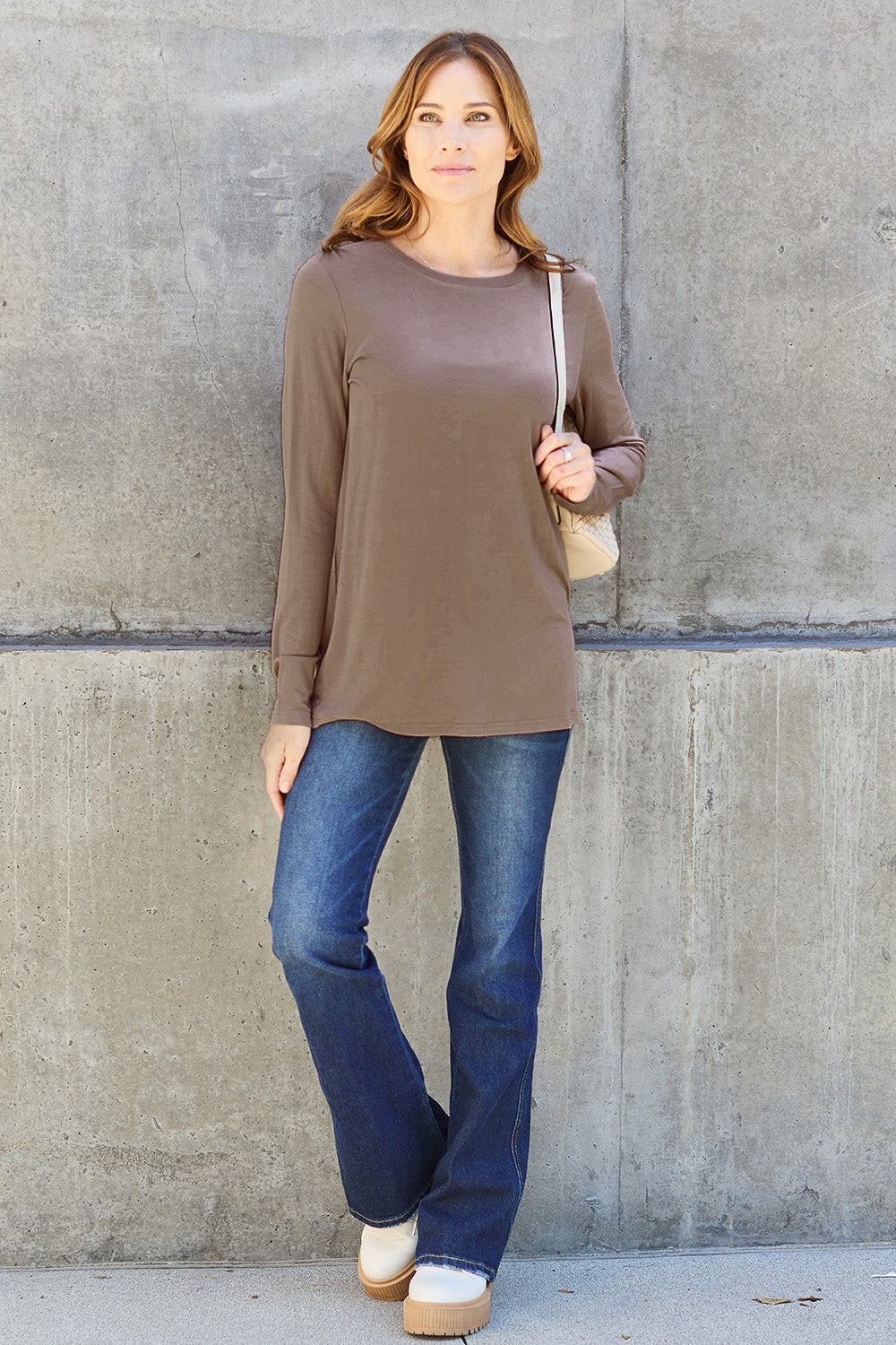 The Basics Round Neck Long Sleeve Top