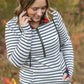 HalfZip Hoodie - Oatmeal Stripes and Buffalo Plaid