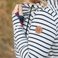 HalfZip Hoodie - Oatmeal Stripes and Buffalo Plaid