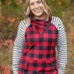 Zoey ZipCowl - Buffalo Plaid and Oatmeal Stripes