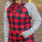 Zoey ZipCowl - Buffalo Plaid and Oatmeal Stripes