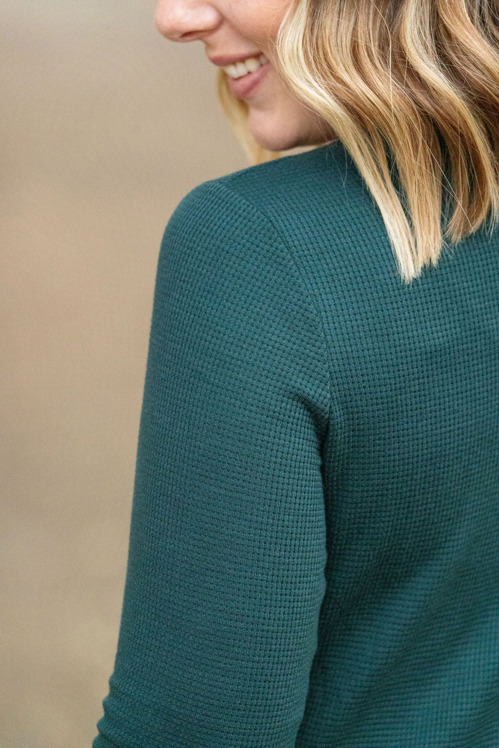 Harper Long Sleeve Henley - Evergreen