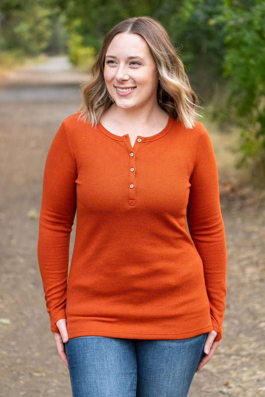 Harper Long Sleeve Henley - Pumpkin