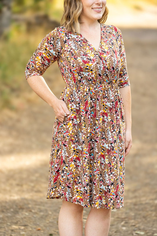 Taylor Dress - Mocha Floral FINAL SALE