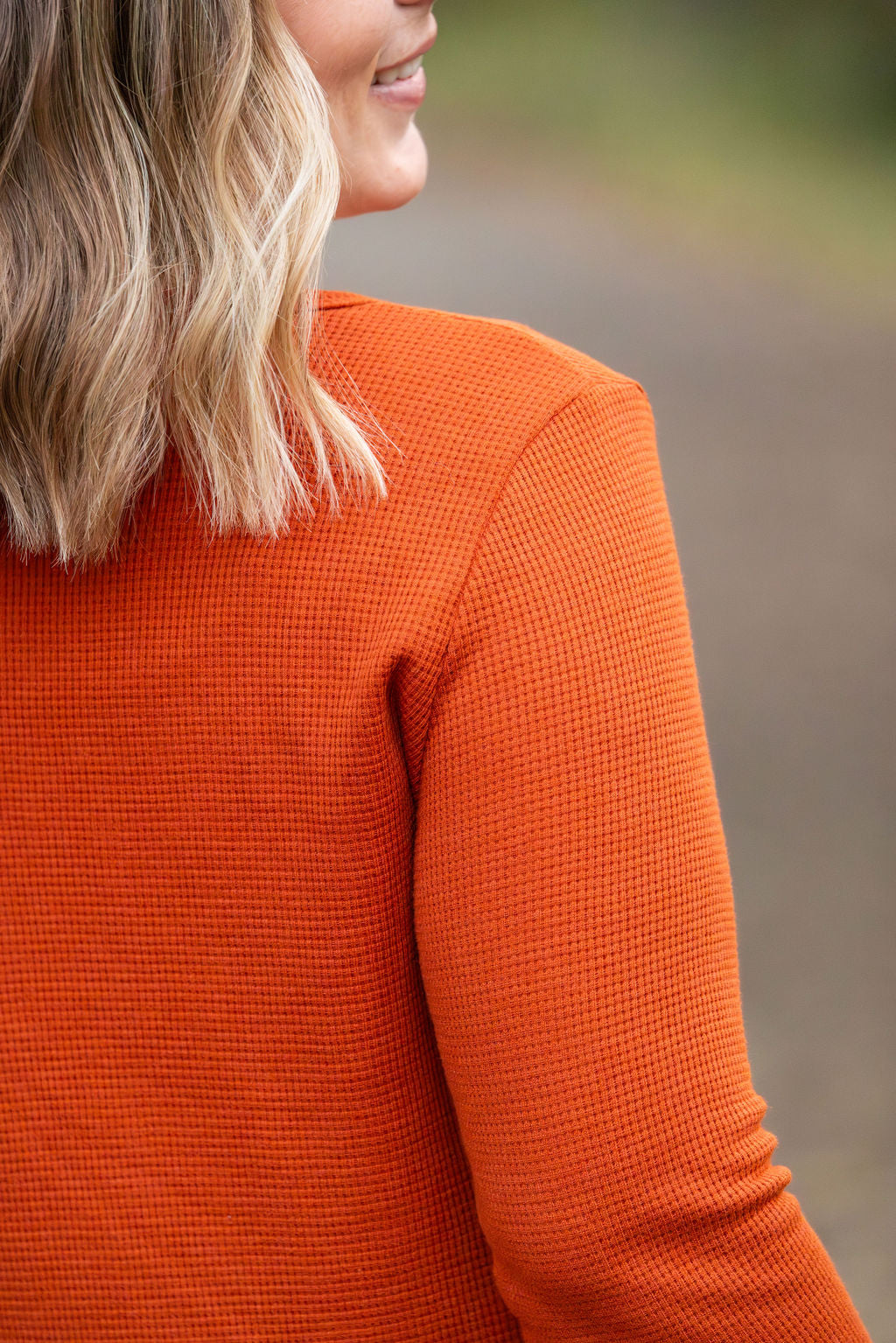 Harper Long Sleeve Henley - Pumpkin