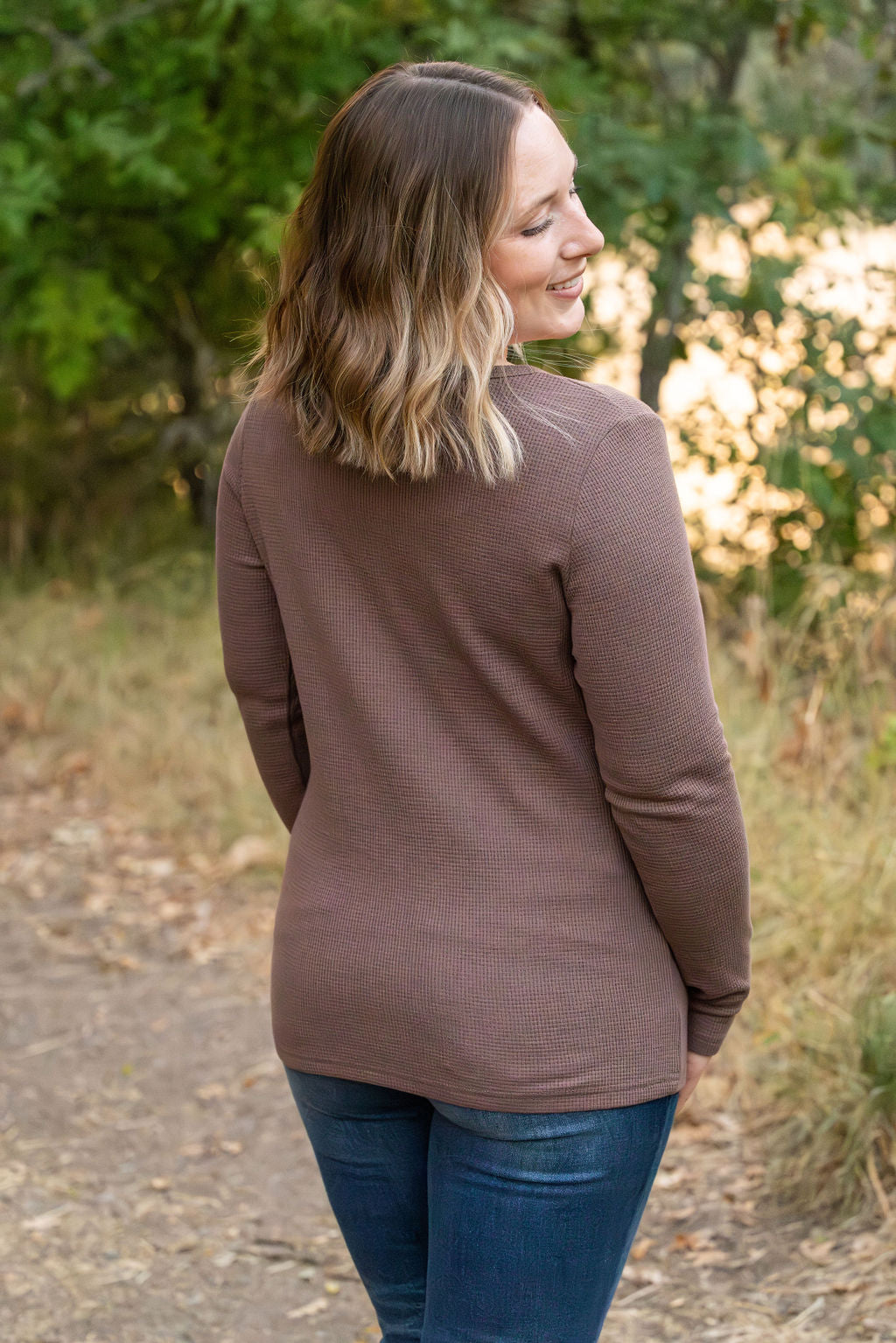 Harper Long Sleeve Henley - Mocha