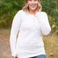 Harper Long Sleeve Henley - White