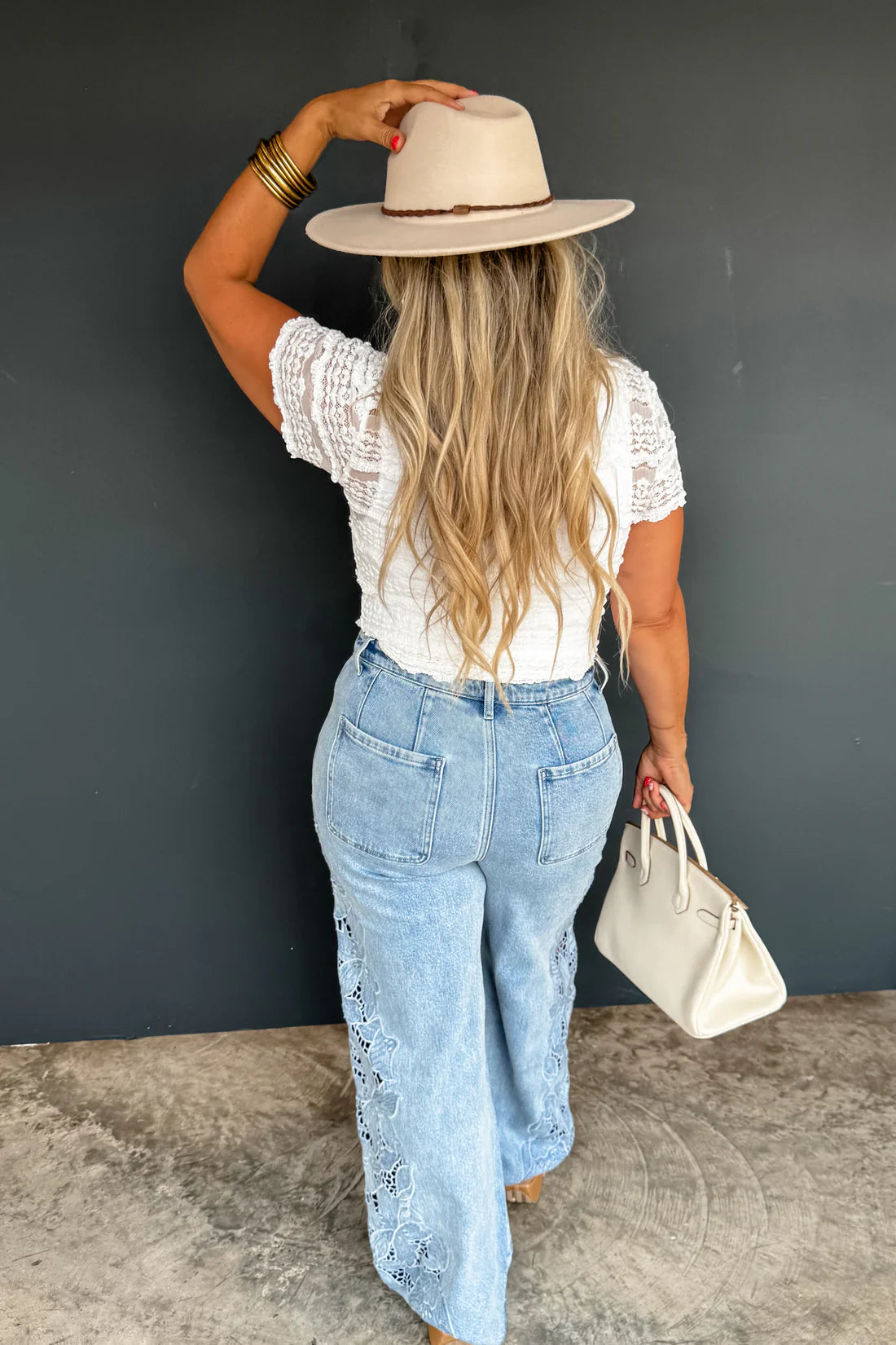 PREORDER: Floral Charm Wide Leg Jeans // eta early May