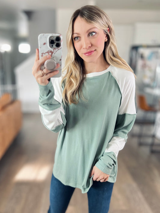 Simple Things Long Sleeve Top in Sage