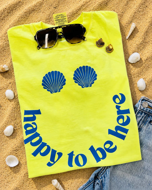 DEAL OF THE DAY// PREORDER: Happy To Be Here Shells Tee // special pricing