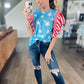 Vintage Star & Stripe Ruffle Sleeve Independence Day Top