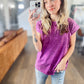 Plum Crinkle Washed Short Sleeve Tee