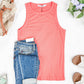 Tara Ribbed Tank - Coral