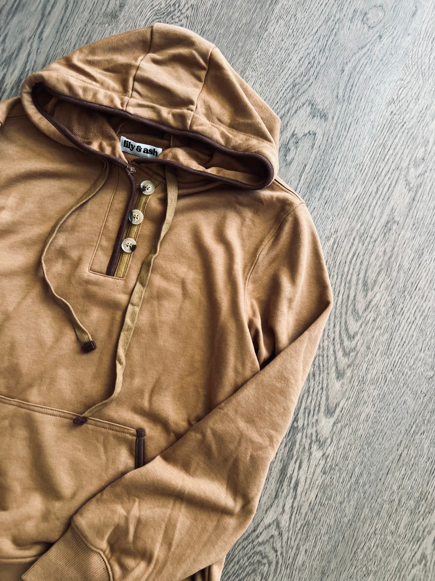 *free ship today* Jax Khaki Button Hoodie