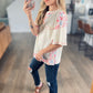 Syd Floral Top in Cream